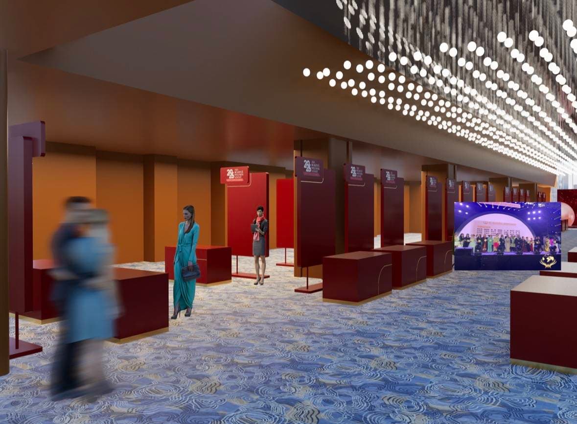 展會現場展位與人流